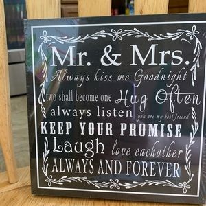 Mr & Mrs wall art